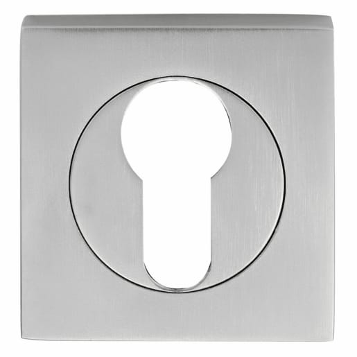 Serozzetta Euro Profile Square Escutcheon Satin Chrome