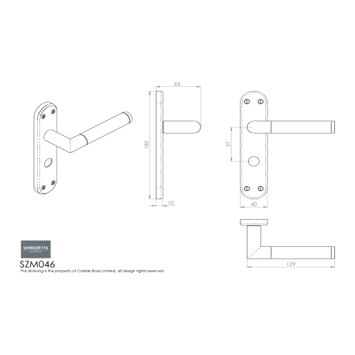 Serozzetta Scope Lever Backplate Satin Nickel/Polished Chrome
