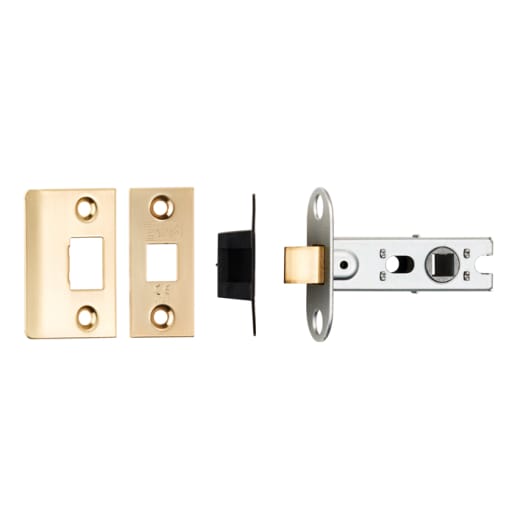 Eurospec Bolt Through Tubular Mortice Latch Square 64mm Satin Brass