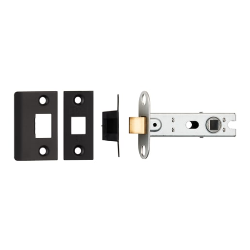 Eurospec Bolt Through Tubular Mortice Latch Square 76mm Matt Black