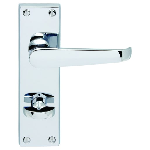 Carlisle Brass Victorian Flat Lever Bathroom Backplate Polished Chrome