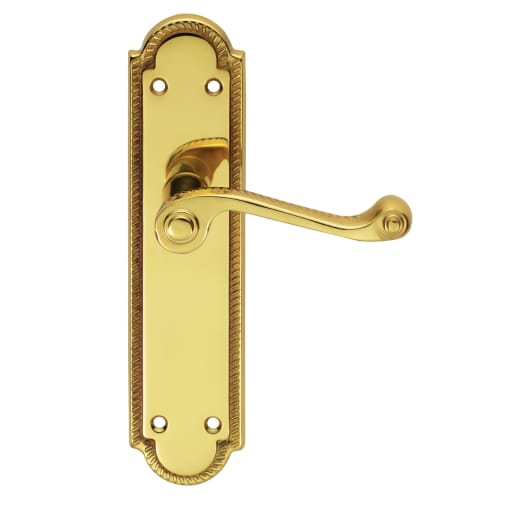 Carlisle Brass Georgian Shaped Lever Latch Backplate Polished Brass
