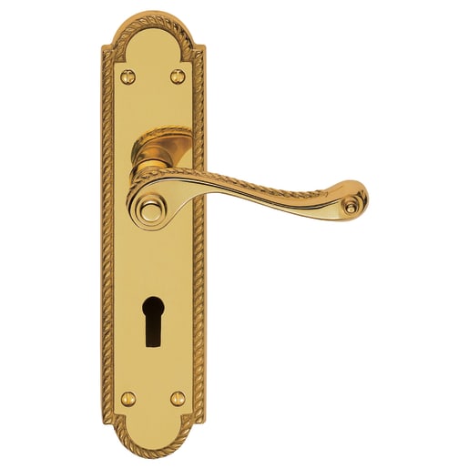 Carlisle Brass Georgian Shaped Lever Lock Handle Polished Brass