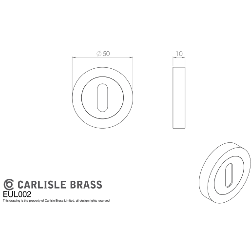 Carlisle Brass Lock Escutcheon 50 x 10mm Antique Brass