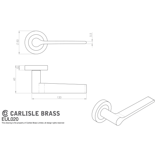 Carlisle Brass Velino Lever on Round Rose Antique Brass
