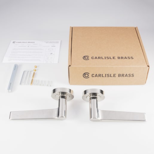 Carlisle Brass Velino Lever on Round Rose Polished Nickel