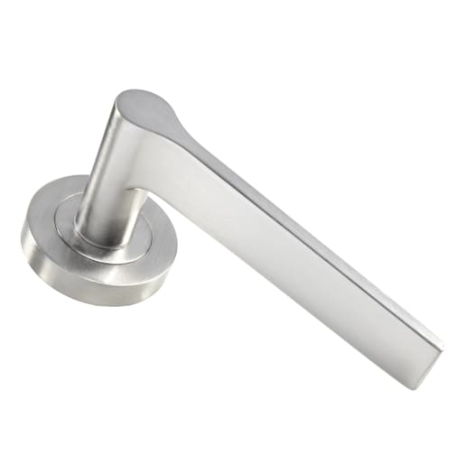 Carlisle Brass Velino Lever on Round Rose Satin Nickel