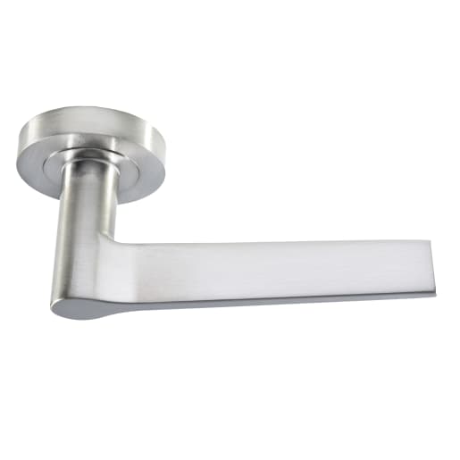 Carlisle Brass Velino Lever on Round Rose Satin Nickel