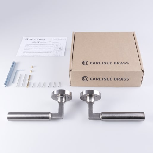 Carlisle Brass Amiata Lever on Rose Satin Nickel