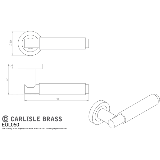 Carlisle Brass Varese Knurled Lever on Rose Antique Brass