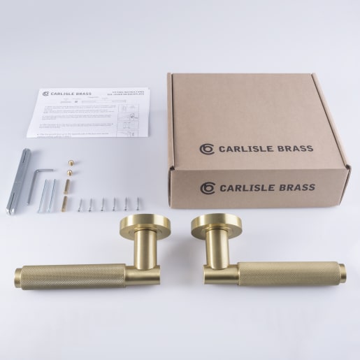 Carlisle Brass Varese Knurled Lever on Rose Satin Brass