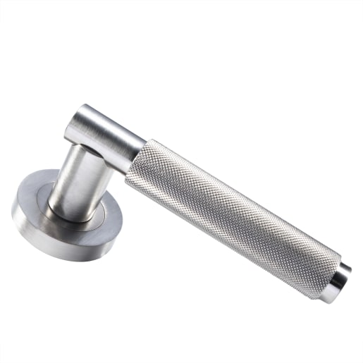 Carlisle Brass Varese Knurled Lever on Rose Satin Nickel