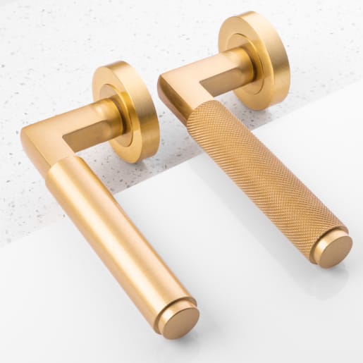 Carlisle Brass Terazzo Lever On Round Rose Satin Brass