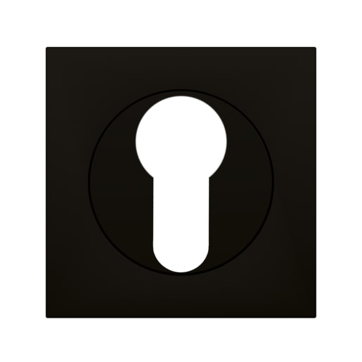 Karcher Design Euro Escutcheon on Square Rose Cosmos Black