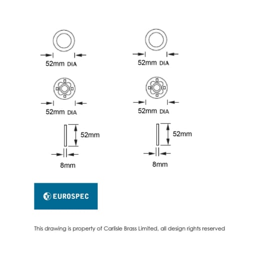Eurospec Covered Rose Pack To Suit Pull Handles Satin Stainless Steel