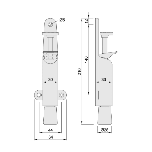 Door Holder Heavy Duty Foot Operated 210mm Stove Enamelled finish