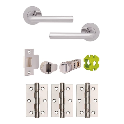 Jigtech Riva Passage Internal Door Pack Polished Chrome