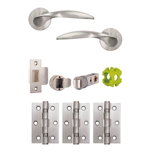 Jigtech Cresta Passage Internal Door Pack Satin Chrome Plate