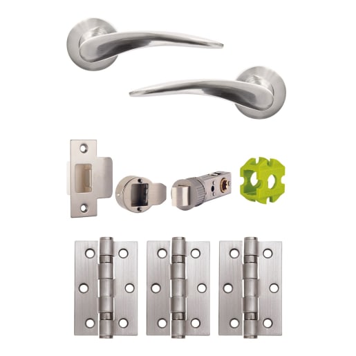Jigtech Vecta Passage Internal Door Pack Satin Chrome Plate