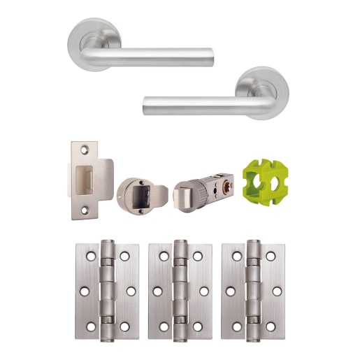 Jigtech Riva Passage Door Pack Satin Chrome Plate