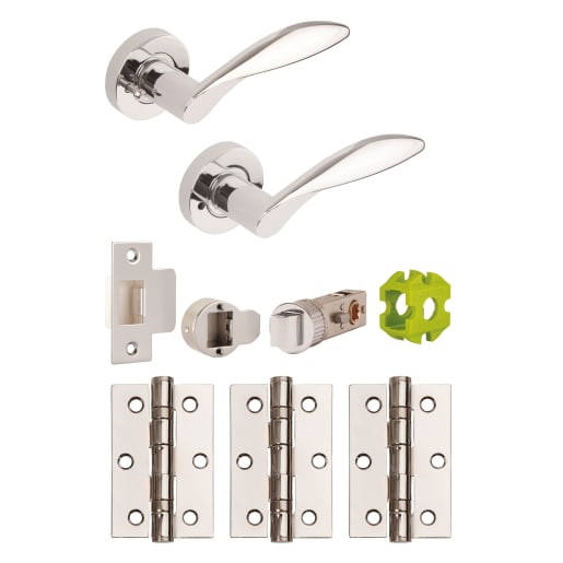 Jigtech Cresta Privacy Door Pack Polished Chrome