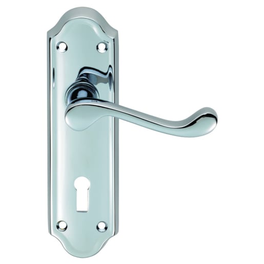 Carlisle Brass Ashtead Door Lever Lock Handle Polished Chrome