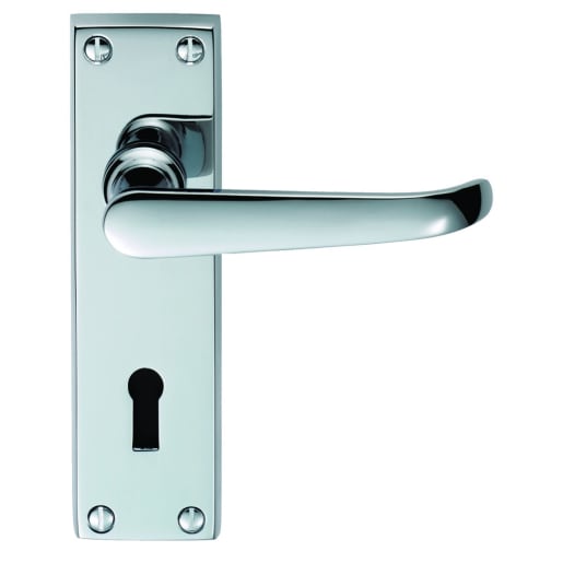 Carlisle Brass Victorian Ascot Lever Lock Backplate Polished Chrome
