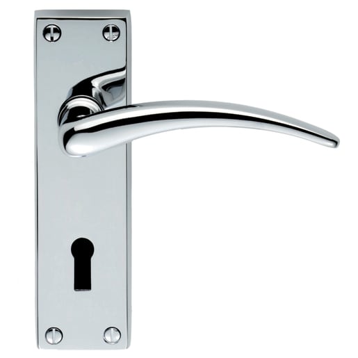 Carlisle Brass Wing Lever Lock on Blackplate Furniture Polished Chrome