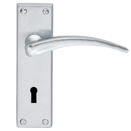 Carlisle Brass Wing Lever Lock on Blackplate Furniture Satin Chrome