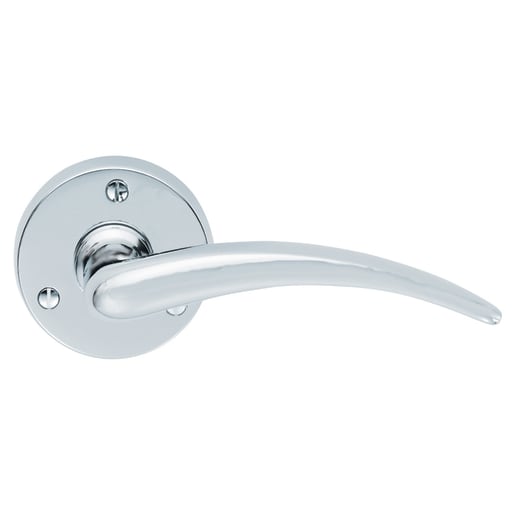 Carlisle Brass Wing Lever on Round Rose Satin Chrome