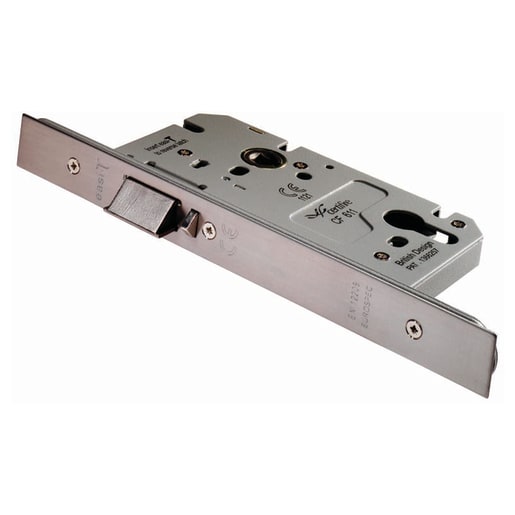 Eurospec Easi-T Din Profile Anti-Thrust Nightlatch 60mm Satin Stainless Steel