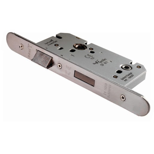 Eurospec Easi-T Din Radius Bathroom Lock 60mm Satin Stainless Steel