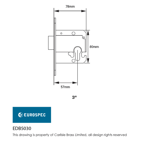 Eurospec Euro Profile BS Double Cylinder Deadlock 76mm Satin Stainless Steel