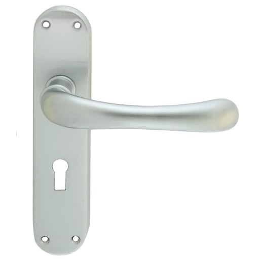 Carlisle Brass Ibra Door Lever Lock Backplate Furniture Satin Chrome