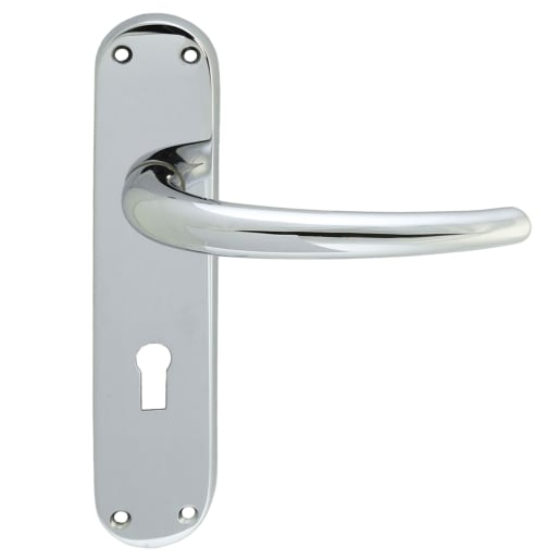 Manital Lilla Lever on Lock Backplate Furniture Polished Chrome