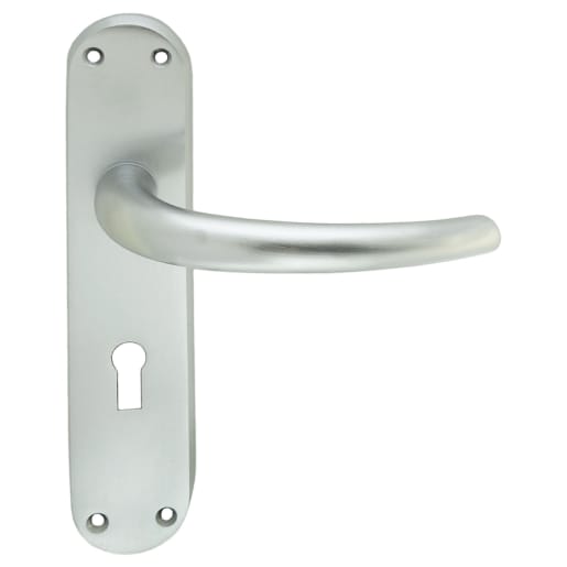 Carlisle Brass Euroline Lilla Door Latch Lock on Backplate Satin Chrome
