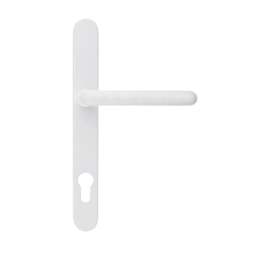 ERA Fab & Fix Balmoral Sprung Inline Lever Door Handle in White Finish 243mm Backplate 