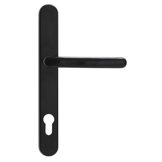ERA Fab & Fix Balmoral Sprung Inline Lever Door Handle in Black Finish 243mm Backplate 
