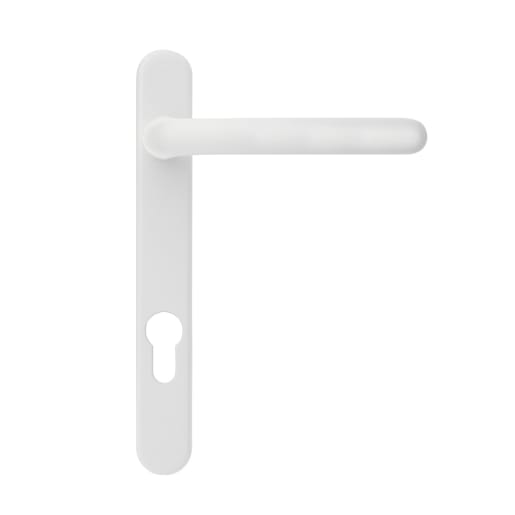 ERA Fab & Fix Windsor Sprung Inline Lever Door Handle in White Finish 206mm Backplate 