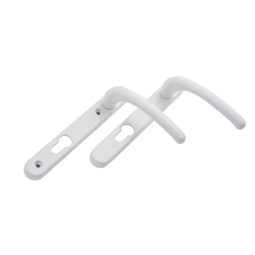 ERA Fab & Fix Windsor Sprung Inline Lever Door Handle in White Finish 206mm Backplate 