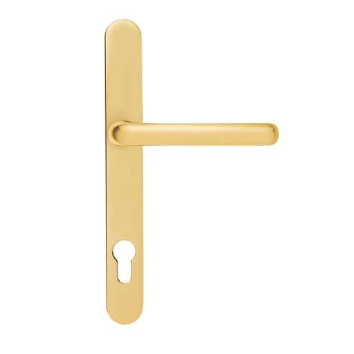 ERA Fab & Fix Balmoral Sprung Inline Lever Door Handle in Hardex Gold Finish 243mm Backplate 