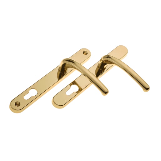 ERA Fab & Fix Balmoral Sprung Inline Lever Door Handle in Hardex Gold Finish 243mm Backplate 
