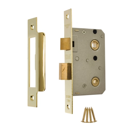 Bathroom Door Lock 64mm Brass Effect