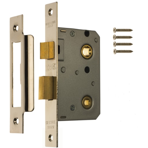 Bathroom Door Lock 64mm Chrome Effect