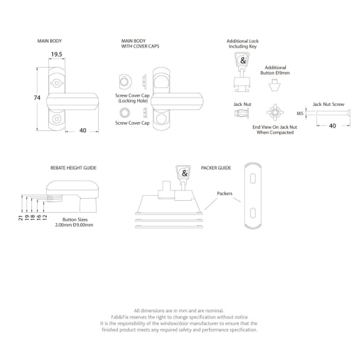 Fab & Fix Sash Jammer Kit White Finish
