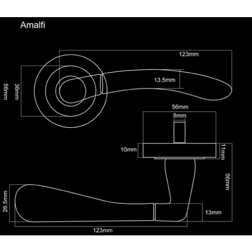 Fortessa Amalfi Lever on Round Rose 123 x 52mm
