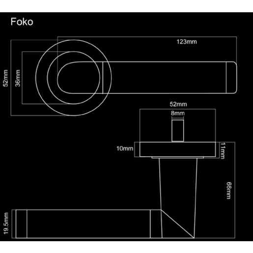 Fortessa Foko Lever on Round Rose 123 x 52mm