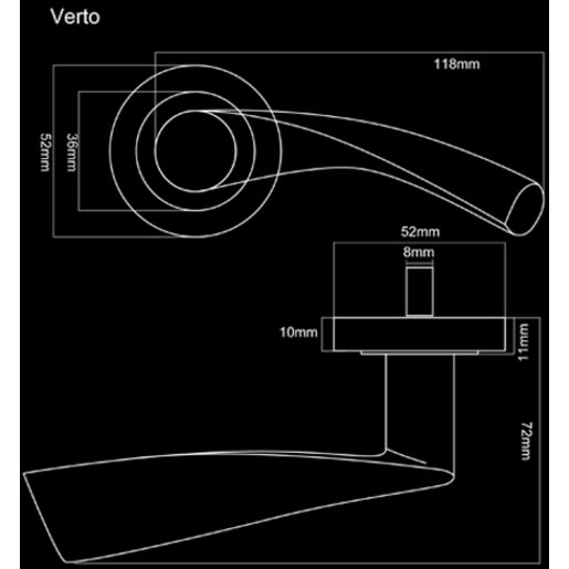 Fortessa Verto Lever on Round Rose 118 x 52mm Satin Nickel