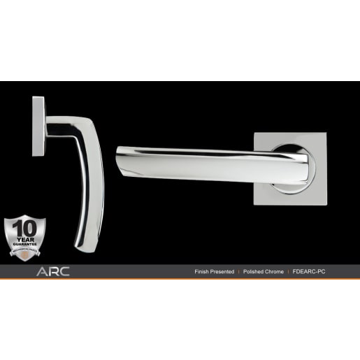 Fortessa Arc Lever Door Handles on Rose 129 x 53mm Polished Chrome