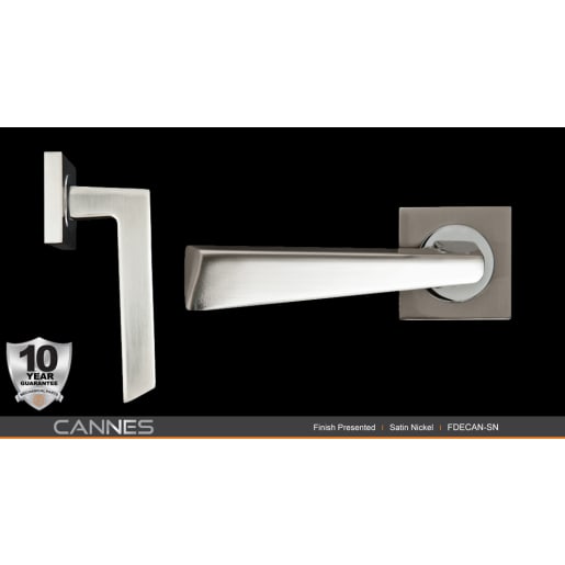 Fortessa Cannes Lever Door Handles On Rose 130 x 53mm